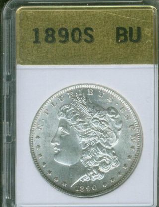 1890 - S Morgan Silver Dollar Uncirculated Bu ++ Policy photo