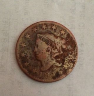1816 Coronet Head Us Large Cent Copper photo