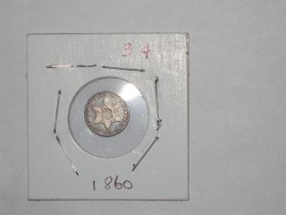 1860 Silver 3 Cent,  