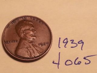 1939 Lincoln Cent Fine Detail Great Coin (4065) Wheat Back Penny photo