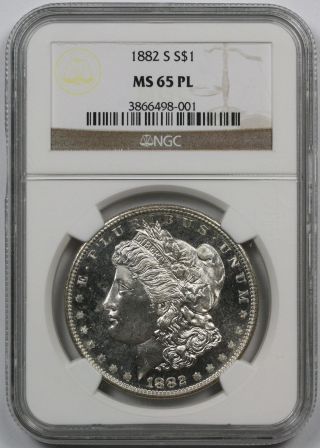 1882 - S Morgan Dollar $1 Ms 65 Pl Proof Like Ngc photo