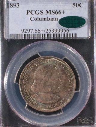 1893 Columbian Commemorative Half Dollar Pcgs Ms66+ Cac 25399956 photo