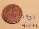 1937 Lincoln Cent Fine Detail Great Coin (4071) Wheat Back Penny Small Cents photo 1