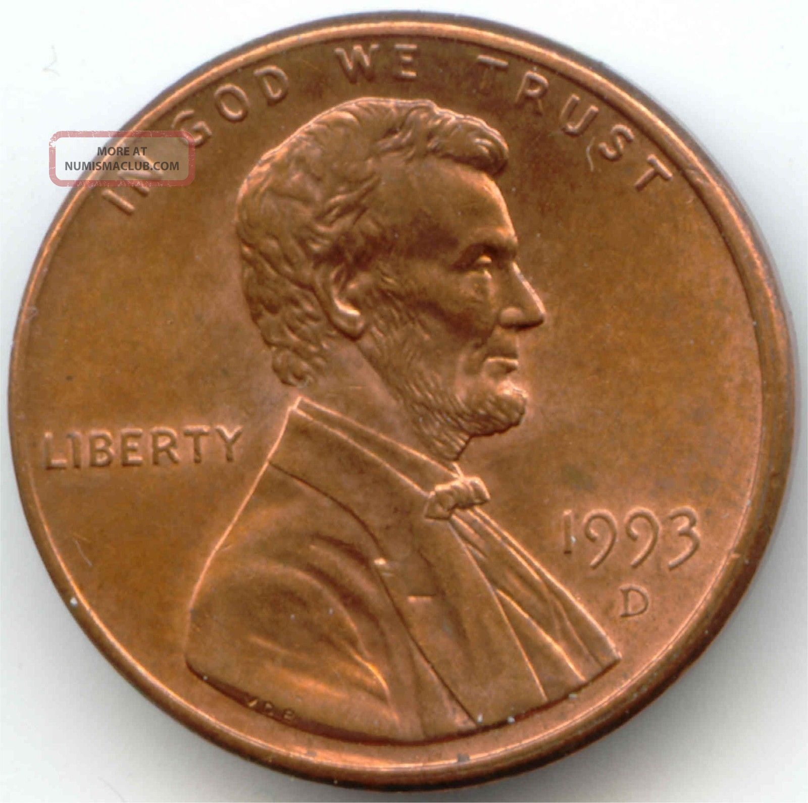 Usa 1993 D American 1 Cent Lincoln Memorial Penny Higher Grade 1993d Exact