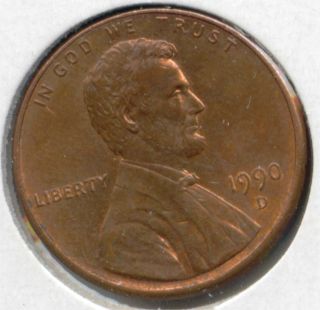Usa 1990 D American 1 Cent Lincoln Memorial Penny - 1990d 1c Exact Coin photo
