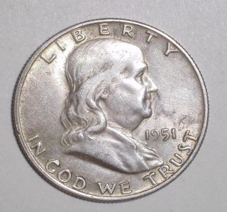 1951 - D Franklin Half Dollar,  Silver photo