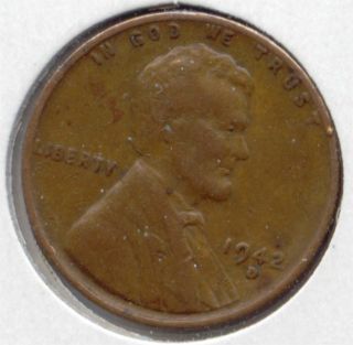 Usa 1942d American 1 Cent Lincoln Wheat Cent Penny 1942 D 1c Exact Coin Shown photo