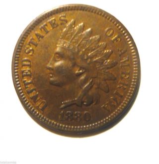 1880 Indian Cent Au photo