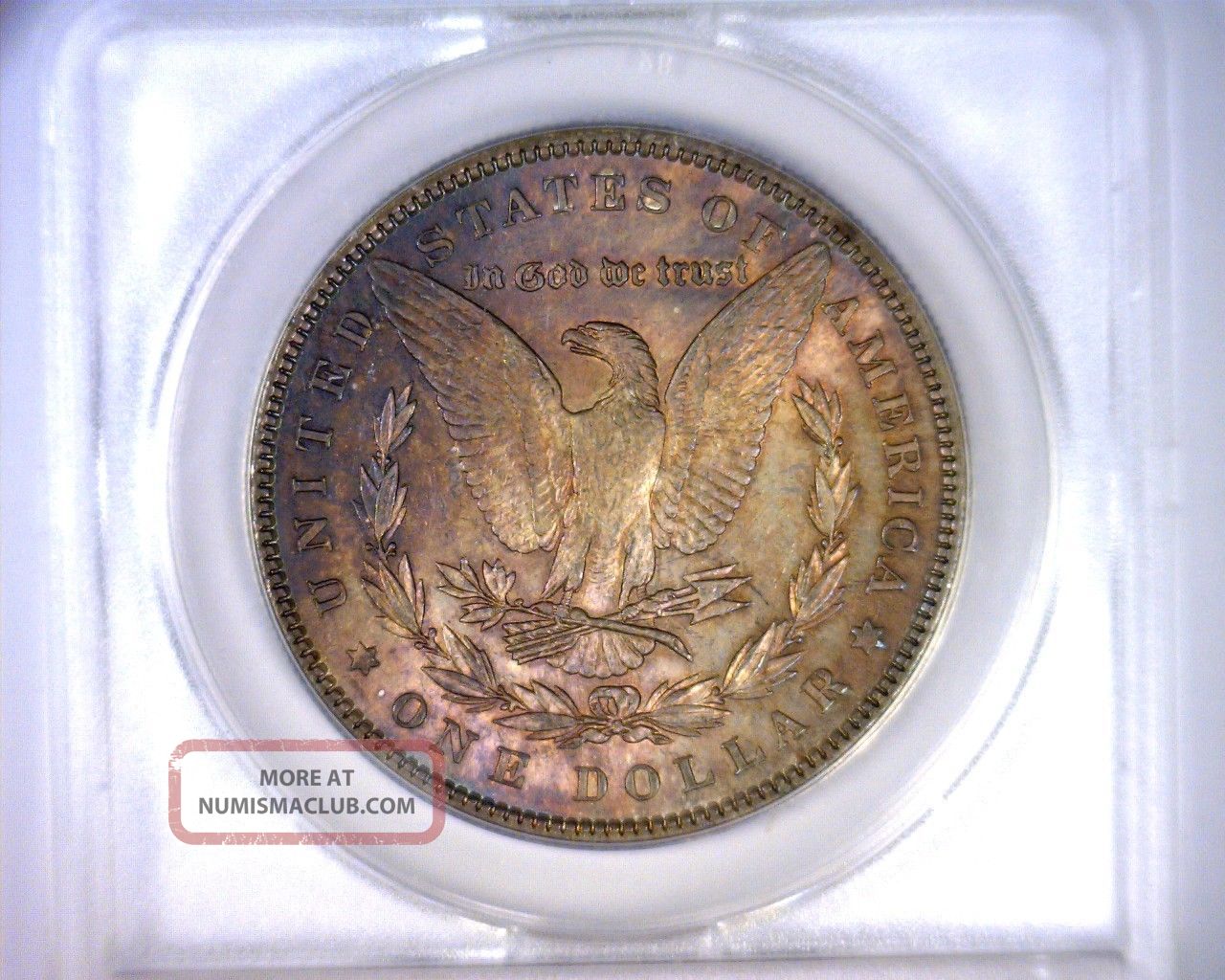 Ms60 Anacs Beautifully Toned 1886 Morgan Silver Dollar U. S. Coin 1886