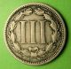 U.  S.  Three Cent Nickel 1868 In Fine/very Fine. Three Cents photo 1