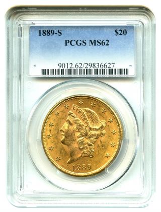 1889 - S $20 Pcgs Ms62 Gold Coin - Liberty Double Eagle photo