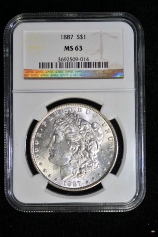 1887 Morgan Silver Dollar Ngc Ms63 photo