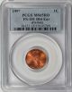 1997 Lincoln Memorial Cent 1c Double Ear Fs - 101 Pcgs Ms65 Rd Small Cents photo 1