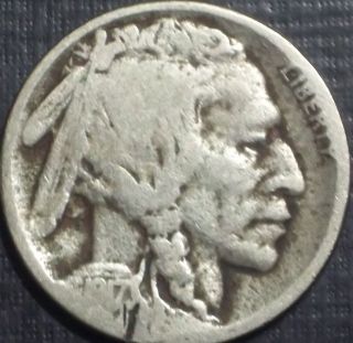 Key Date 1917 - S Buffalo Nickel With Visible Date +nice Details Low Lqqk photo