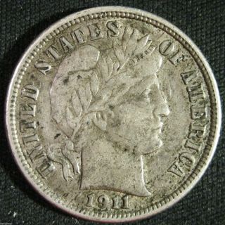 1911 - D Barber Dime With Strong Sharp Liberty & Classic Toning 57 photo