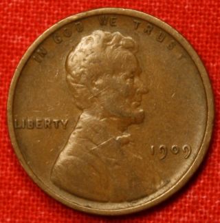 1909 - P Lincoln Wheat Cent Penny Vf Collector Coin Check Out Store Lw989 photo