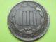 1865 Three 3 Cent Nickel - Civil War Type Coin - Vg/fine Three Cents photo 1