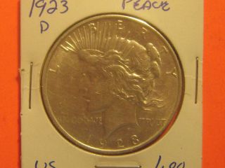 1923 - D - Peace Us Silver Dollar. photo