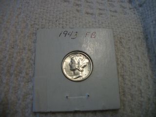 1943 - P Ms Silver Mercury Dime (fb?) Uncirculated Coin photo