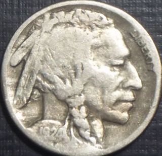Key Date 1924 - S Buffalo Nickel With Full Date + Details Low Lqqk photo
