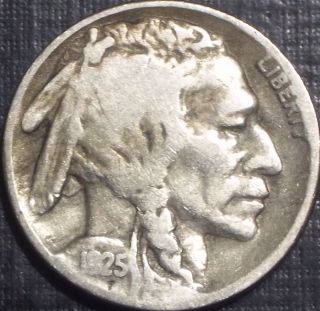 Key Date 1925 - S Buffalo Nickel With Full Date + Details Low Lqqk photo