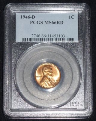 1946 - D Lincoln Wheat Cent - Pcgs Ms66 Red Gem Brilliant Uncirculated photo