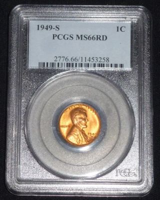 1949 - S Lincoln Wheat Cent - Pcgs Ms66 Red Gem Brilliant Uncirculated photo