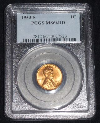 1953 - S Lincoln Wheat Cent - Pcgs Ms66 Red Gem Brilliant Uncirculated photo