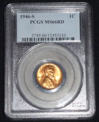 1946 - S Lincoln Wheat Cent - Pcgs Ms66rd Brilliant Uncirculated photo