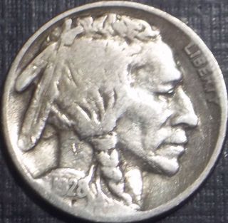 Semi Key 1928 - S Buffalo Nickel With Full Date + Details Low Lqqk photo