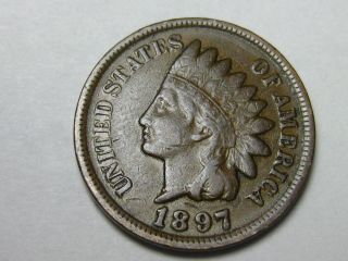 1897,  Indian Head Cent,  Very Sharp Coin photo