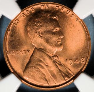 1948 Lincoln Wheat Cent Ngc Ms66rd - Exceptional,  Bright - Red Gem photo