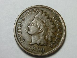 1899,  Indian Head Cent,  Very Sharp Coin photo