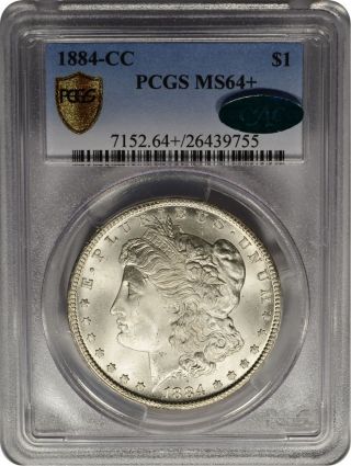 1884 - Cc $1 Morgan Silver Dollar Pcgs Ms64+ Cac photo
