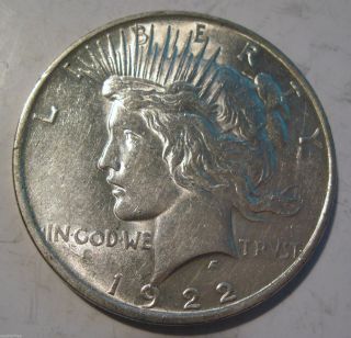 1922 D Silver Peace Dollar Coin (311u) photo