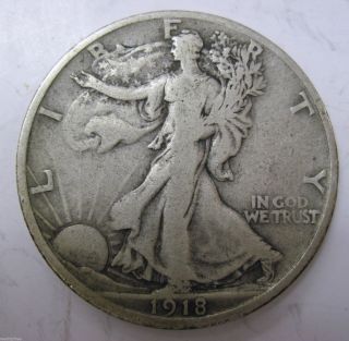 1918 S Silver Walking Liberty Half Dollar (219f) photo