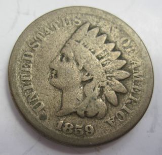 1859 Indian Head Cent Penny Coin (130d) photo