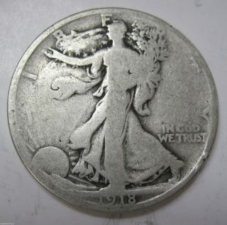 1918 D Silver Walking Liberty Half Dollar (218b) photo