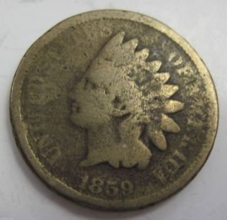 1859 Indian Head Cent Penny Coin (130e) photo