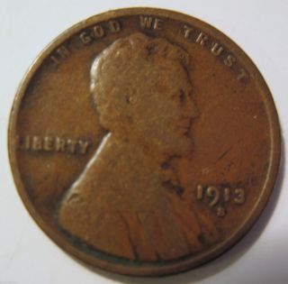 1913 S Lincoln Wheat Cent Penny Collector Coin (28m) photo