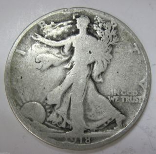 1918 D Silver Walking Liberty Half Dollar (218a) photo