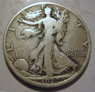 1920 - D Silver Walking Liberty Half Dollar (1119d) photo