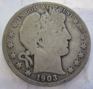1903 Silver Barber Half Dollar Collector Coin (830b) photo