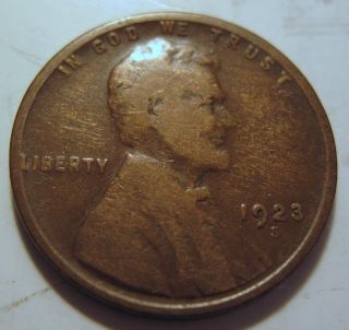 1923 S Lincoln Wheat Cent Coin One Penny (322ao) photo