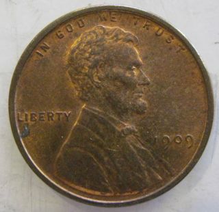 1909 Vdb Red Unc Lincoln Cent 49j photo