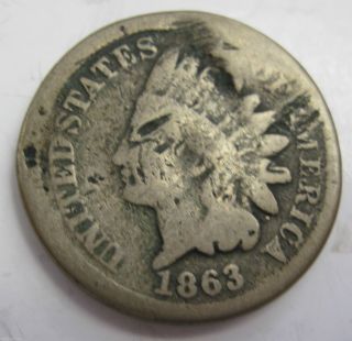 1863 Indian Head Cent Penny Coin (130h) photo