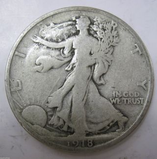 1918 S Silver Walking Liberty Half Dollar (219c) photo