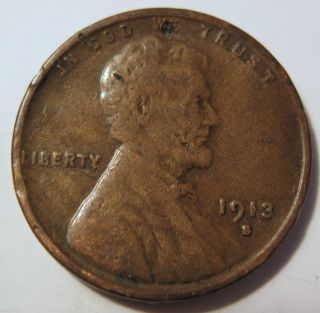 1913 S Lincoln Wheat Cent Penny Collector Coin (28s) photo