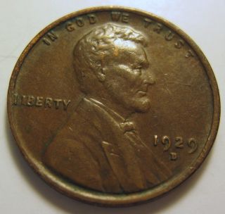 1929 D Early Date Lincoln Cent Coin Penny (219ag) photo