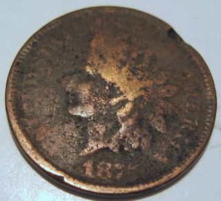1875 Indian Head Cent Coin One Penny (322n) photo